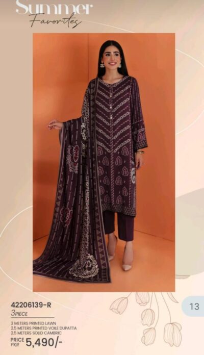 Nishat 3pcs Lawn suit