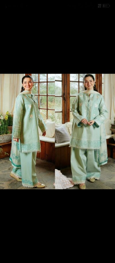 Zara Shahjahan 3pcs embroidered